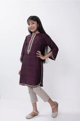 Girl's Ethnic Tops (2-7Y) (Burgundy)