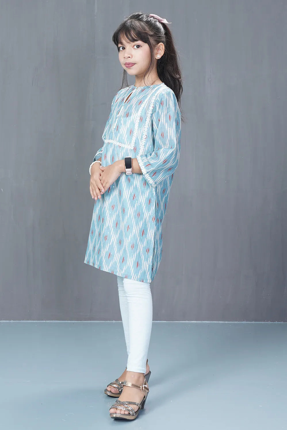 Girl's Ethnic Tops (8-13Y) (Aqua)