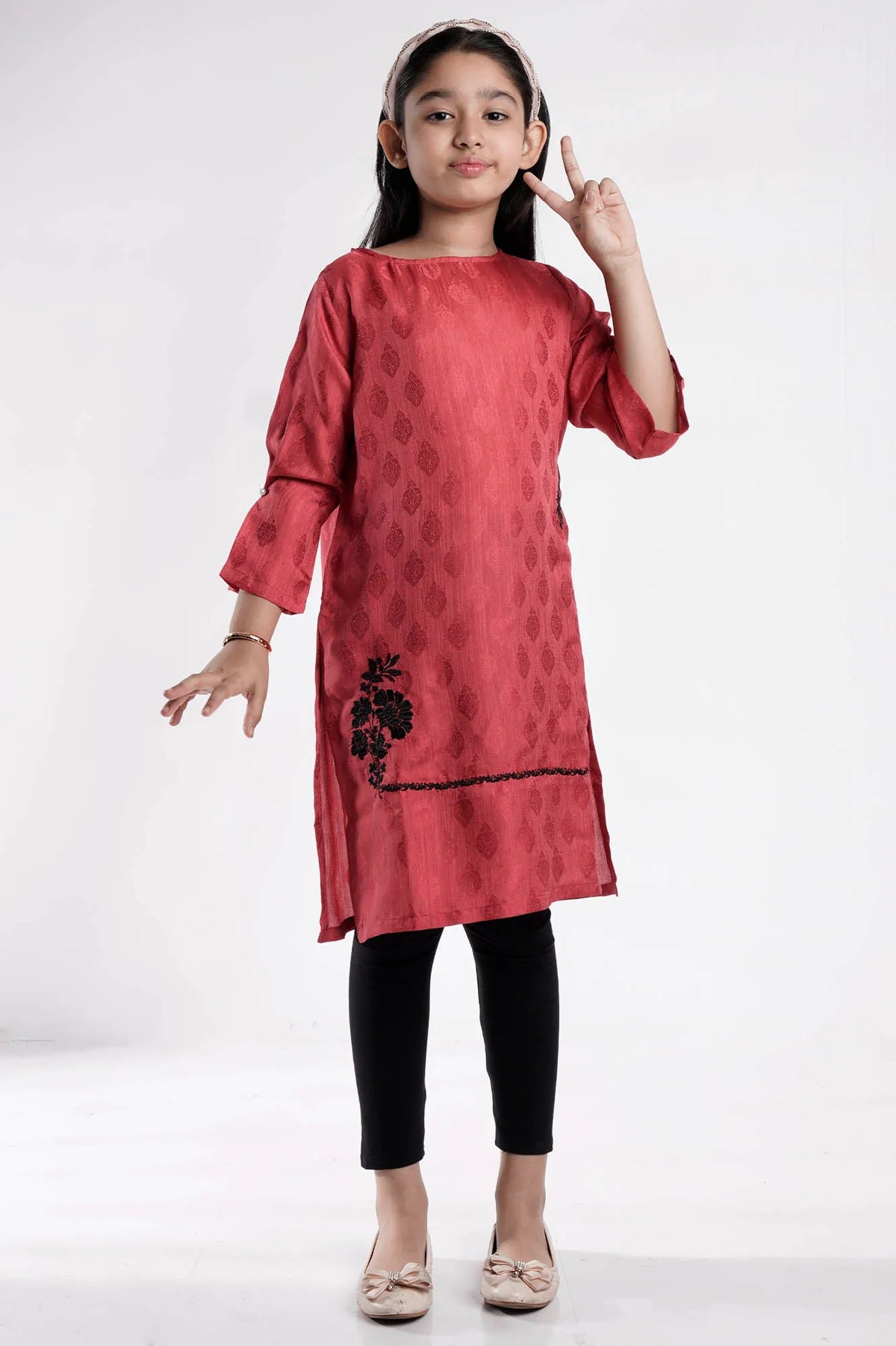 Girl's Ethnic Tops (2-7Y) (Orange)