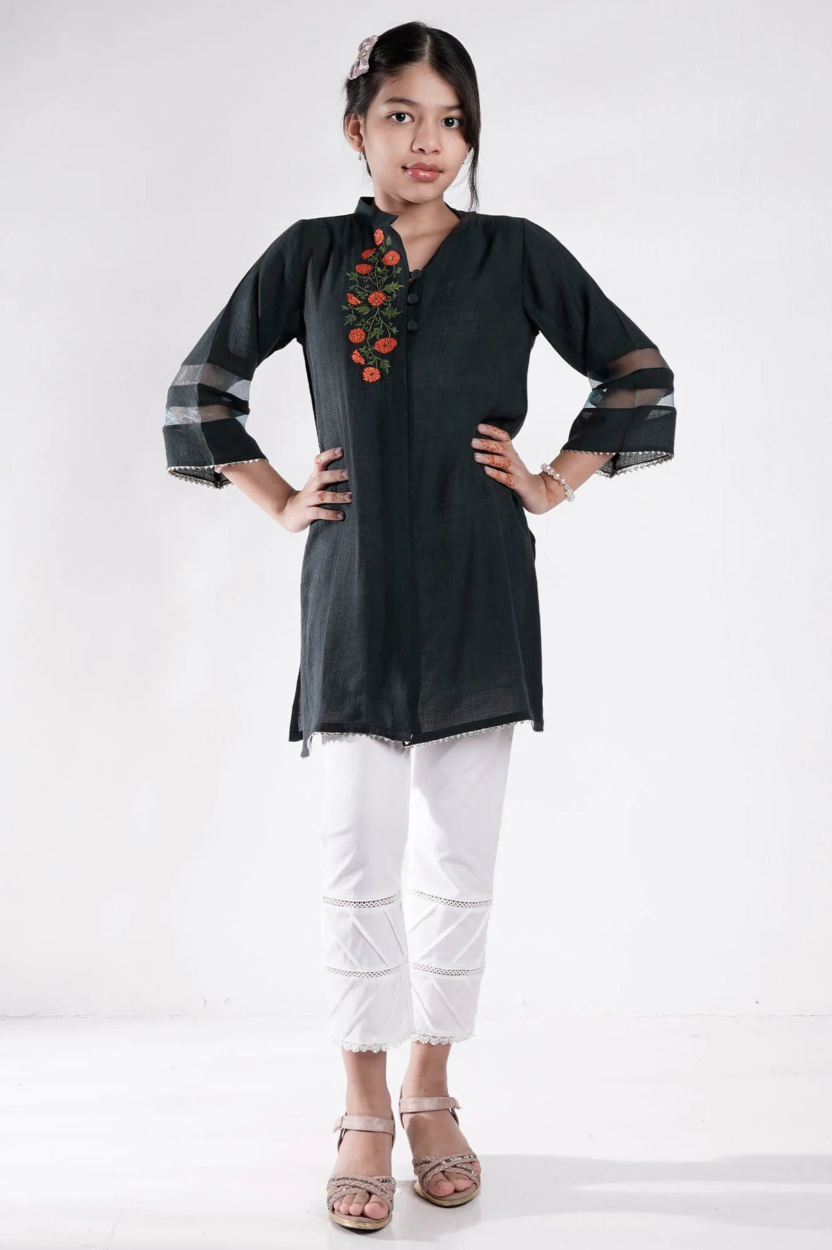 Girl's Ethnic Tops (2-7Y) (Lotus Green)