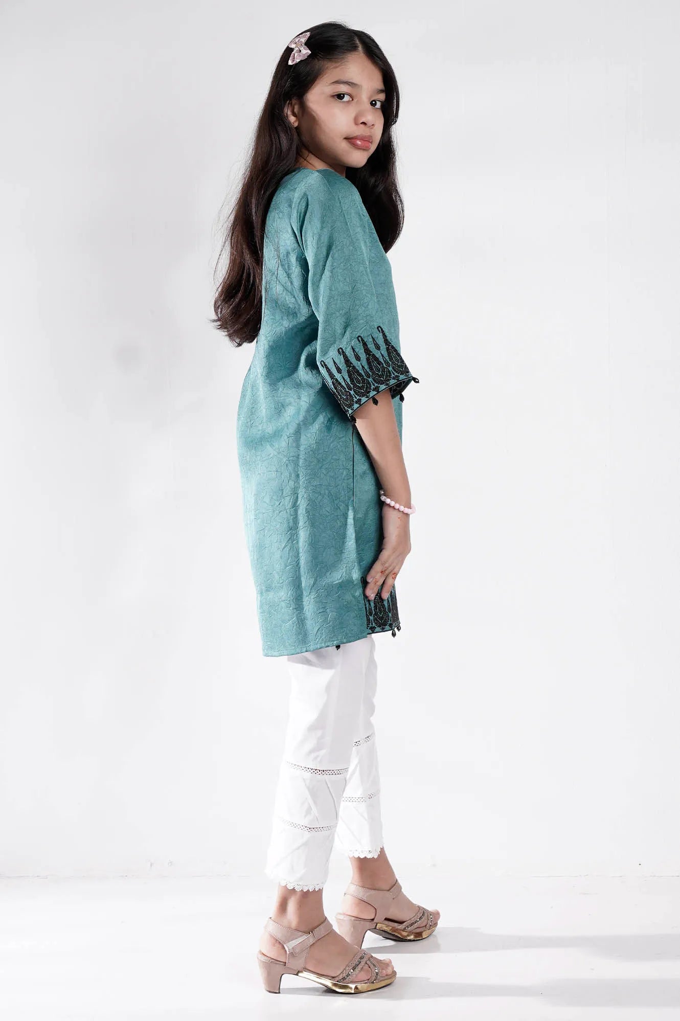 Girl's Ethnic Tops (8-13Y) (Pine Green)