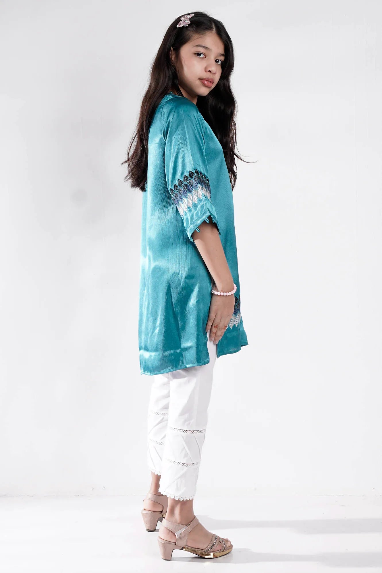 Girl's Ethnic Tops (8-13Y) (Teal Blue)