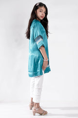 Girl's Ethnic Tops (8-13Y) (Teal Blue)