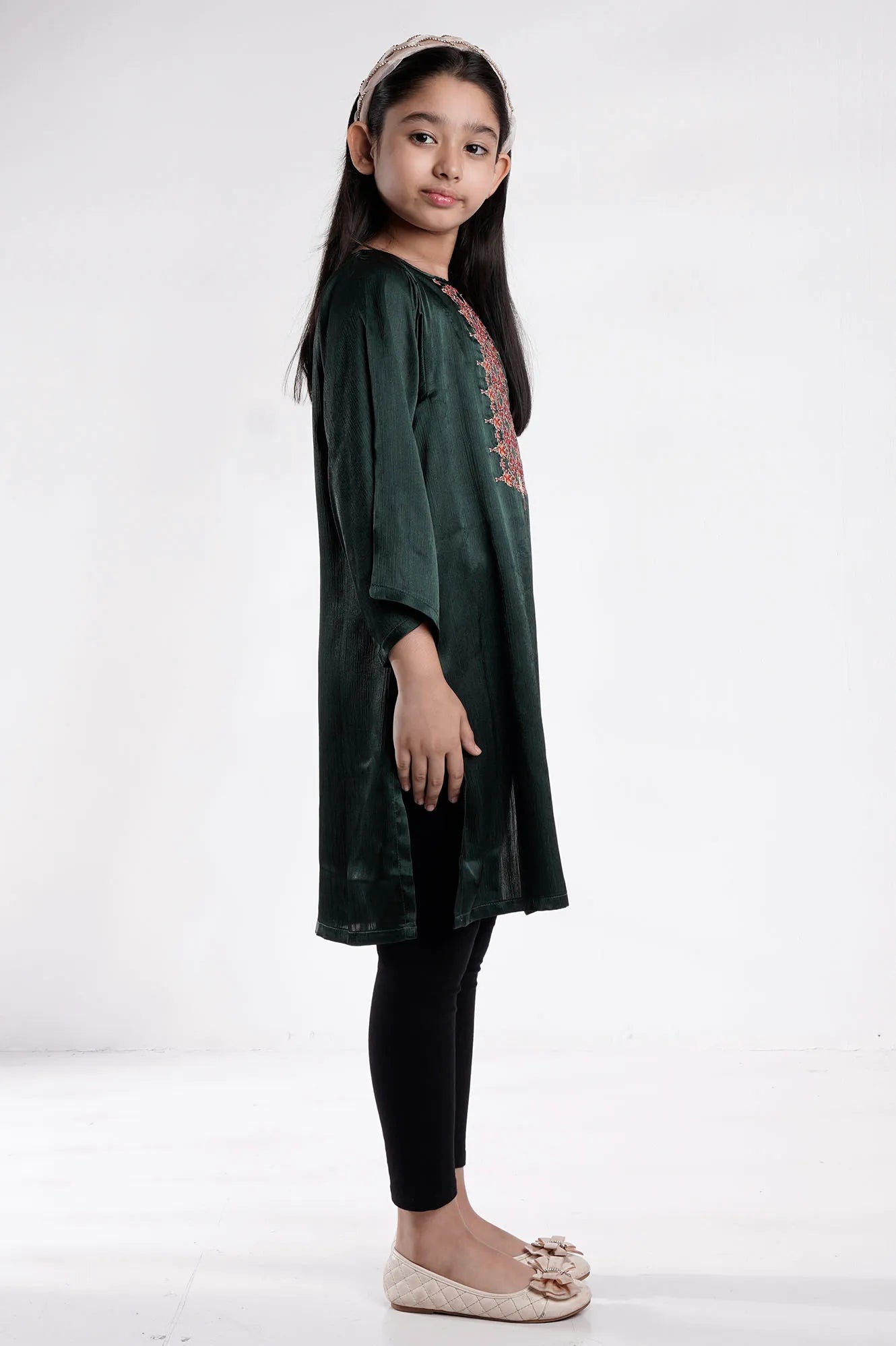 Girl's Ethnic Tops (2-7Y) (Bottle Green)