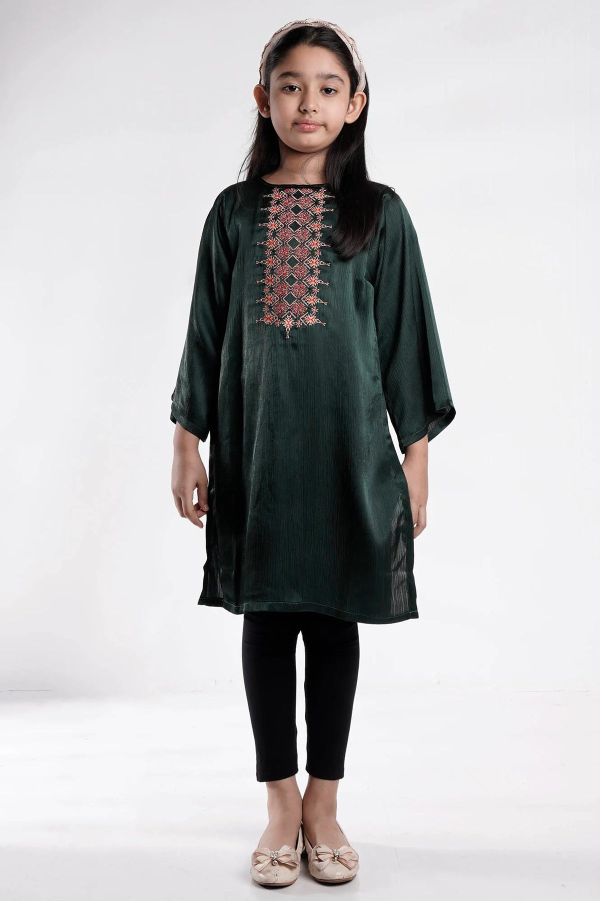 Girl's Ethnic Tops (2-7Y) (Bottle Green)