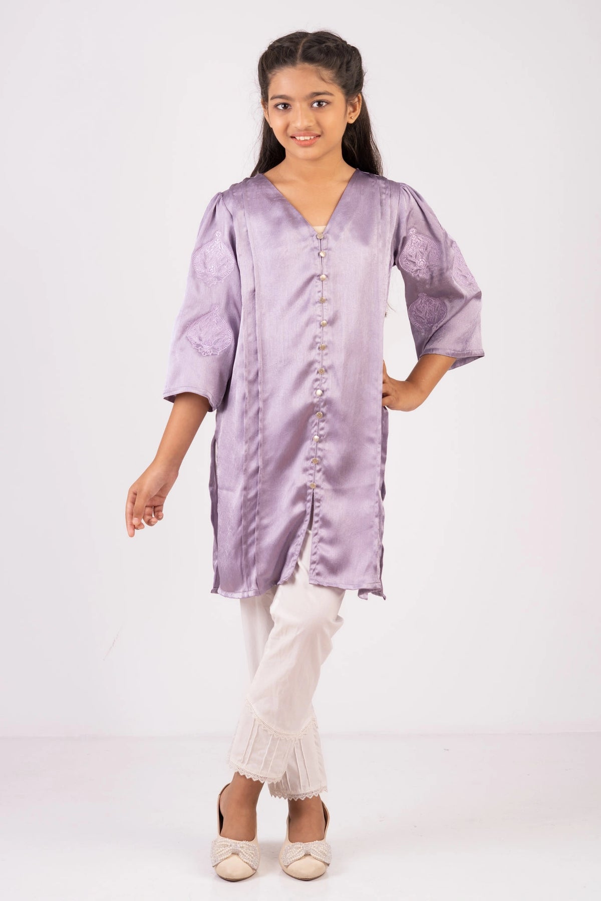 Girl's Ethnic Tops (2-7Y) (Purple)