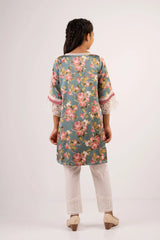 Girl's Ethnic Tops (2-7Y) (Teal Printed)