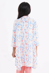 Girl's Kurti (8-13Y) (White Printed)