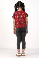 Girl's T-shirt (2-7Y) (Maroon)