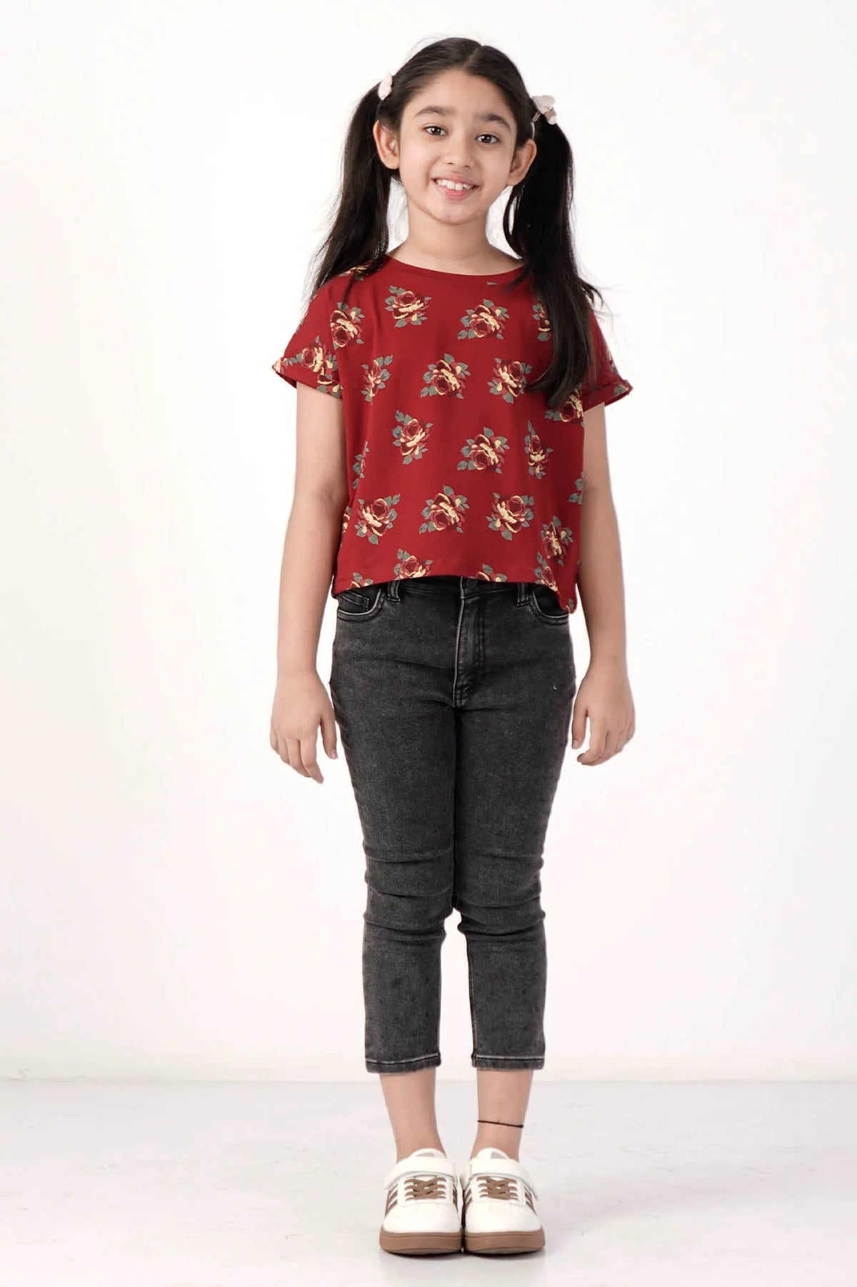 Girl's T-shirt (2-7Y) (Maroon)