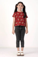 Girl's T-shirt (2-7Y) (Maroon)