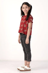 Girl's T-shirt (2-7Y) (Maroon)
