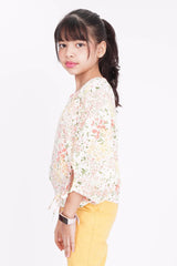 Girl's T-shirt (8-13Y) (Peach Floral)