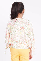 Girl's T-shirt (8-13Y) (Peach Floral)