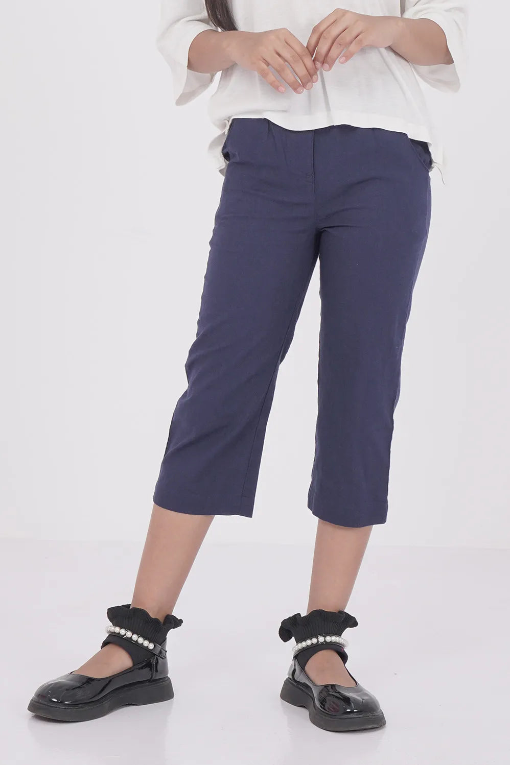 Girl's Woven Bottom (2-7Y) (Navy)