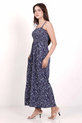 Women's Jumpsuit (Blue Printed)