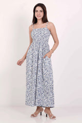 Women's Jumpsuit (White Printed)