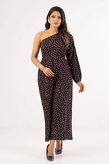 Women's Jumpsuit (Black Printed)