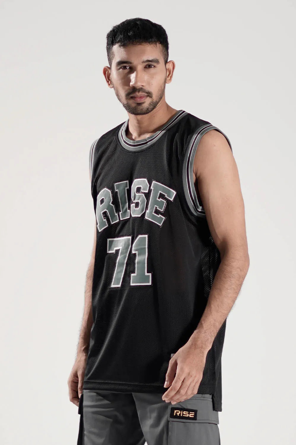 Men's Baseball Jersey (Black & Grey)