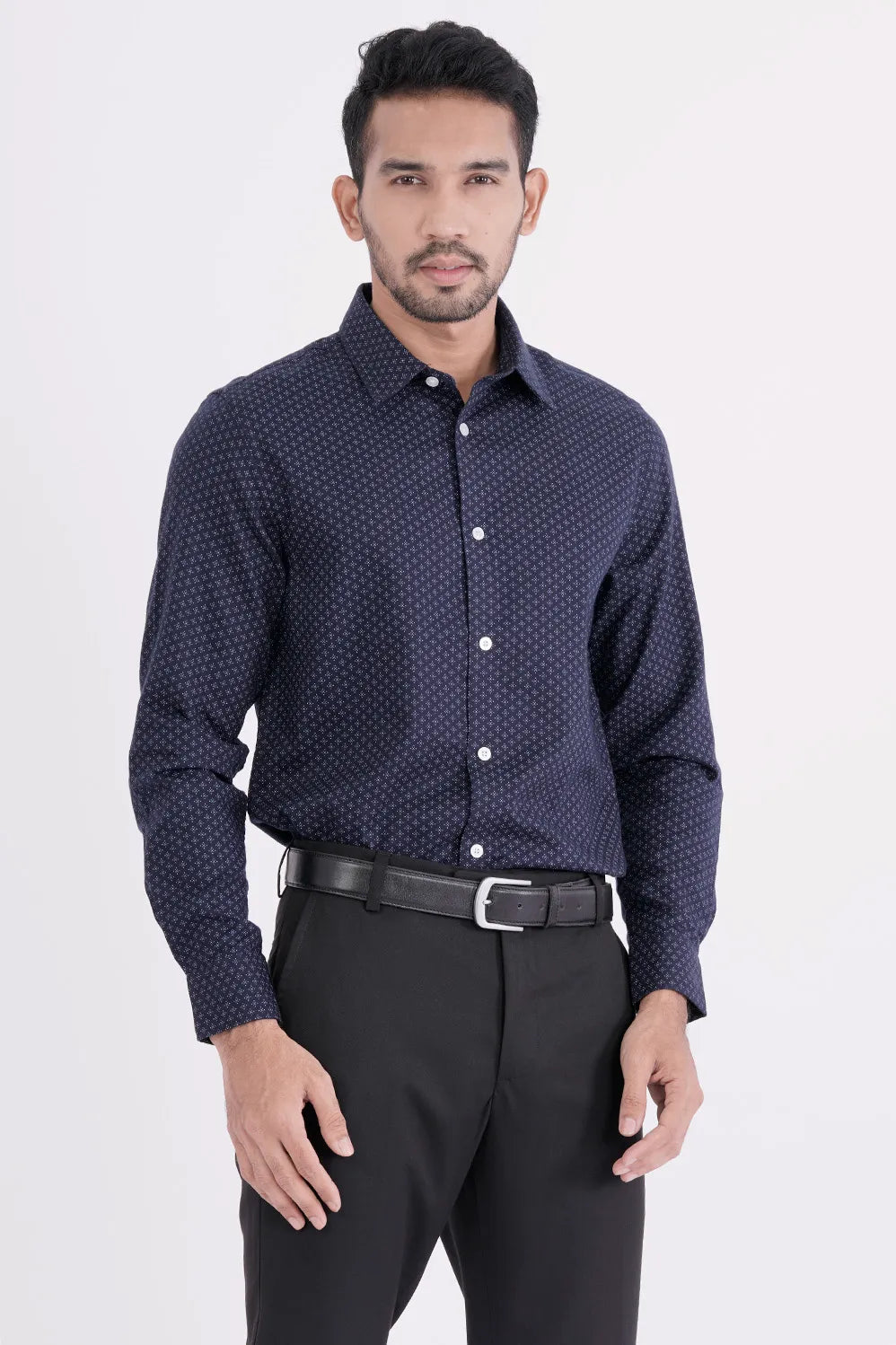 Mens Formal Shirt (Navy Geo)