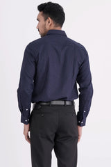 Mens Formal Shirt (Navy Geo)