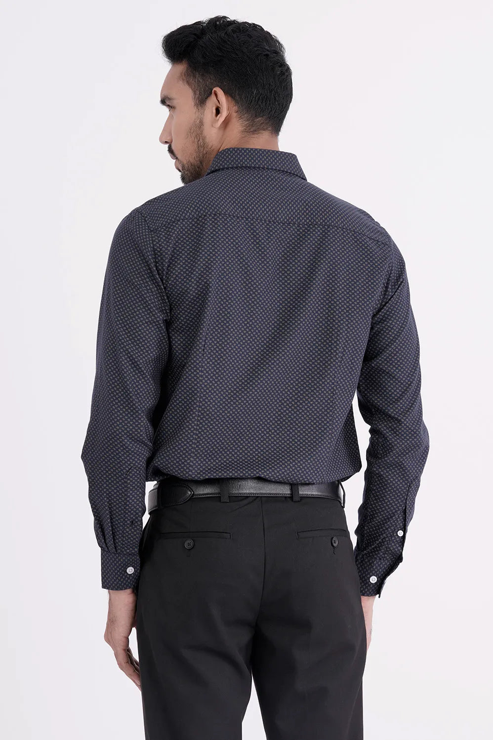 Mens Formal Shirt (Navy Paisely)