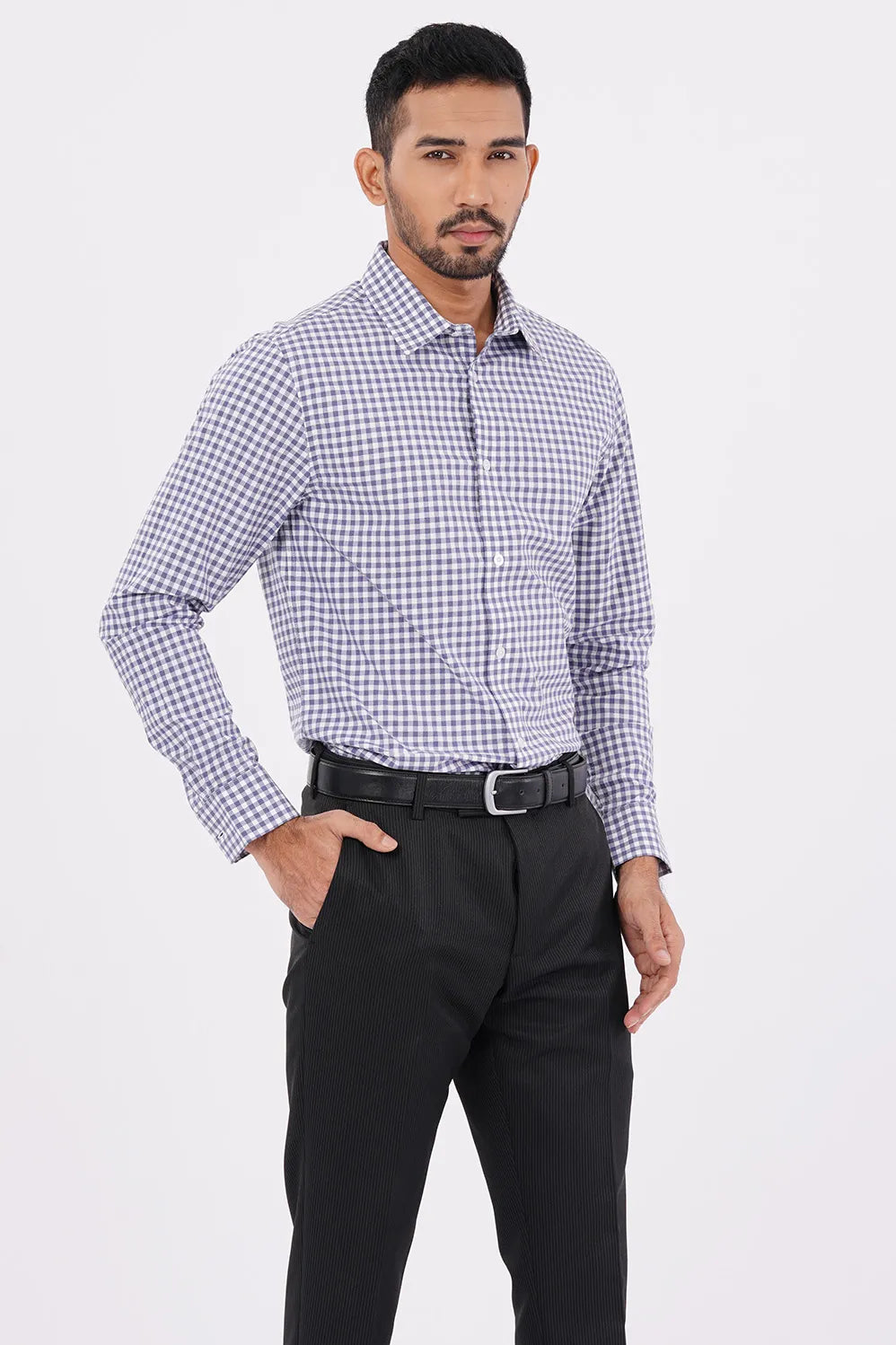 Mens Formal Shirt (Blue Ginham)