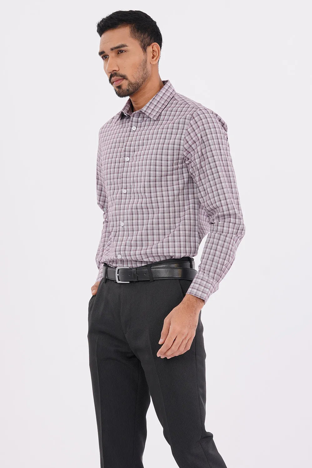 Mens Formal Shirt (Purple Check)