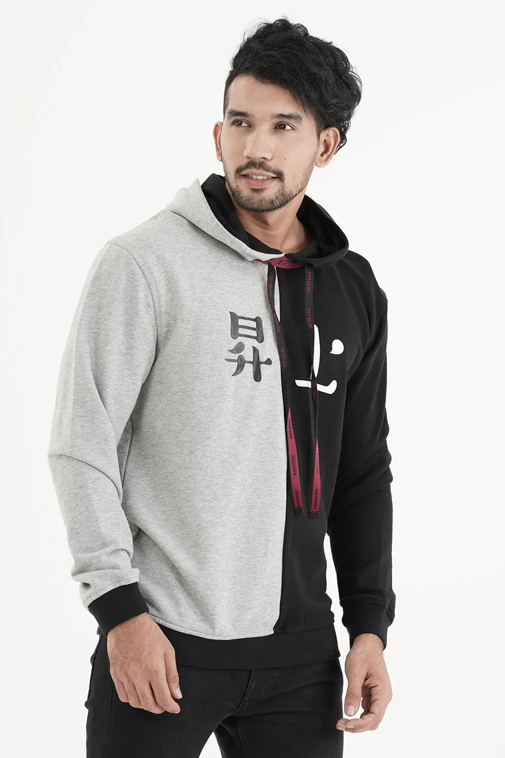 Men's Hoodie (Grey Black)