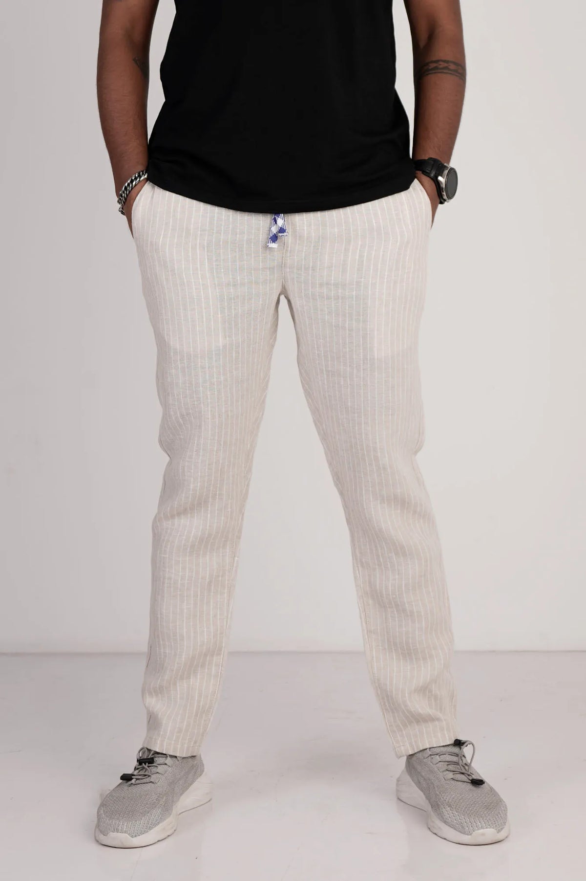 Men's Jogger (Beige Stripe)