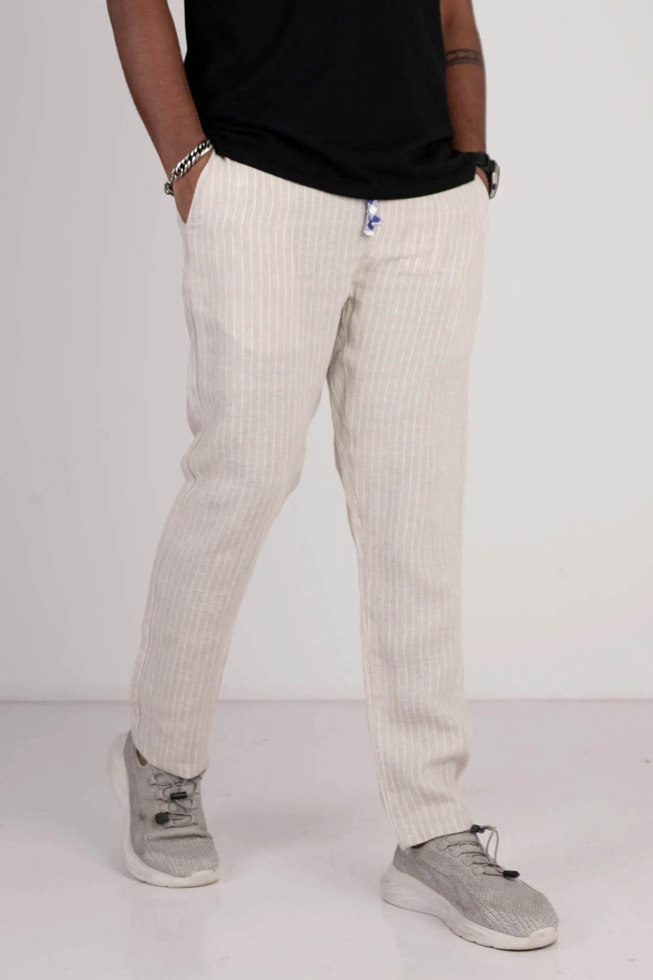Men's Jogger (Beige Stripe)