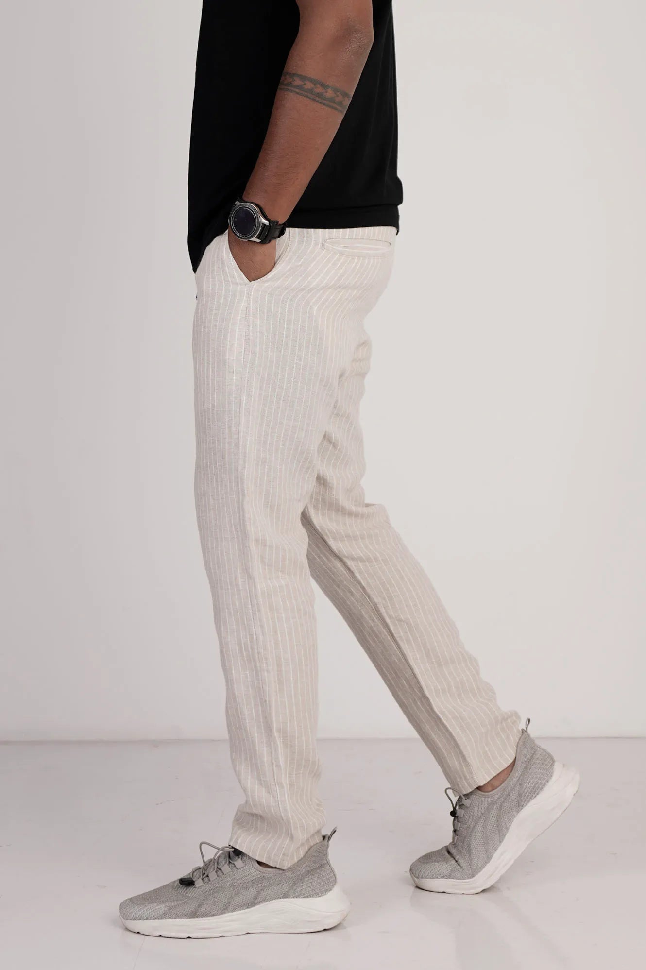 Men's Jogger (Beige Stripe)