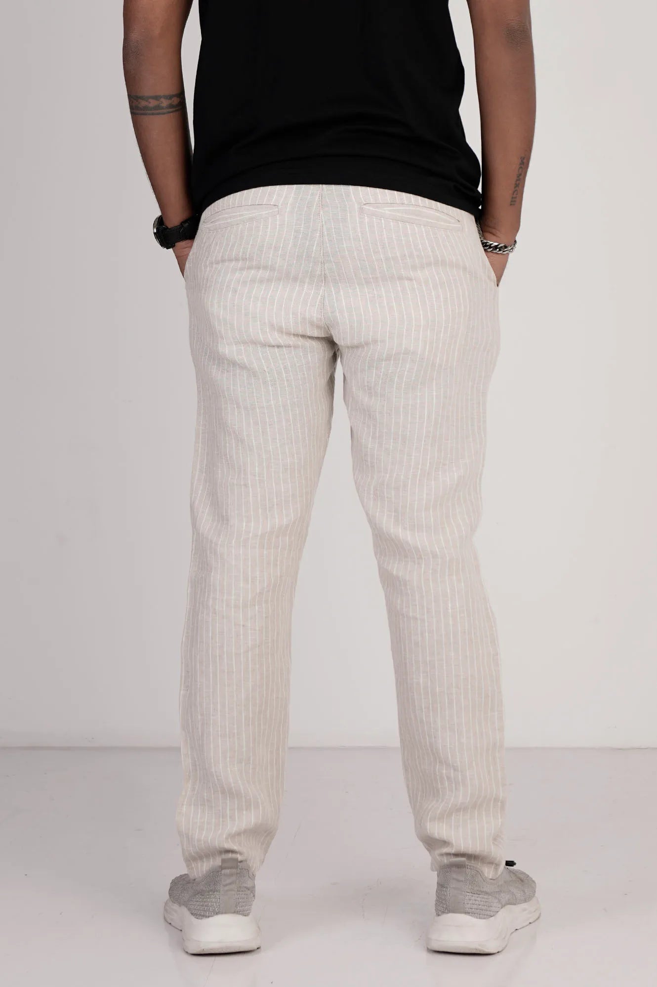 Men's Jogger (Beige Stripe)