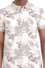 Men's Polo Shirt (White Printed)
