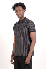 Men's Polo Shirt (Black Stripe)