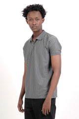 Men's Polo Shirt (Grey Stripe)