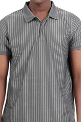 Men's Polo Shirt (Grey Stripe)