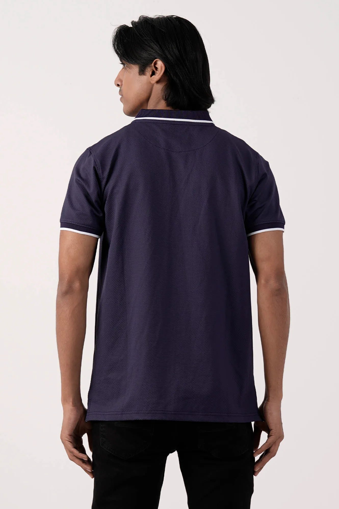Men Polo Shirt (Navy Stripe)