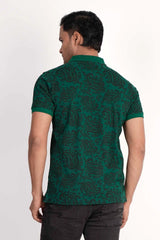 Men Polo Shirt (Green Print)
