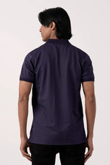 Men Polo Shirt (Navy Stripe)