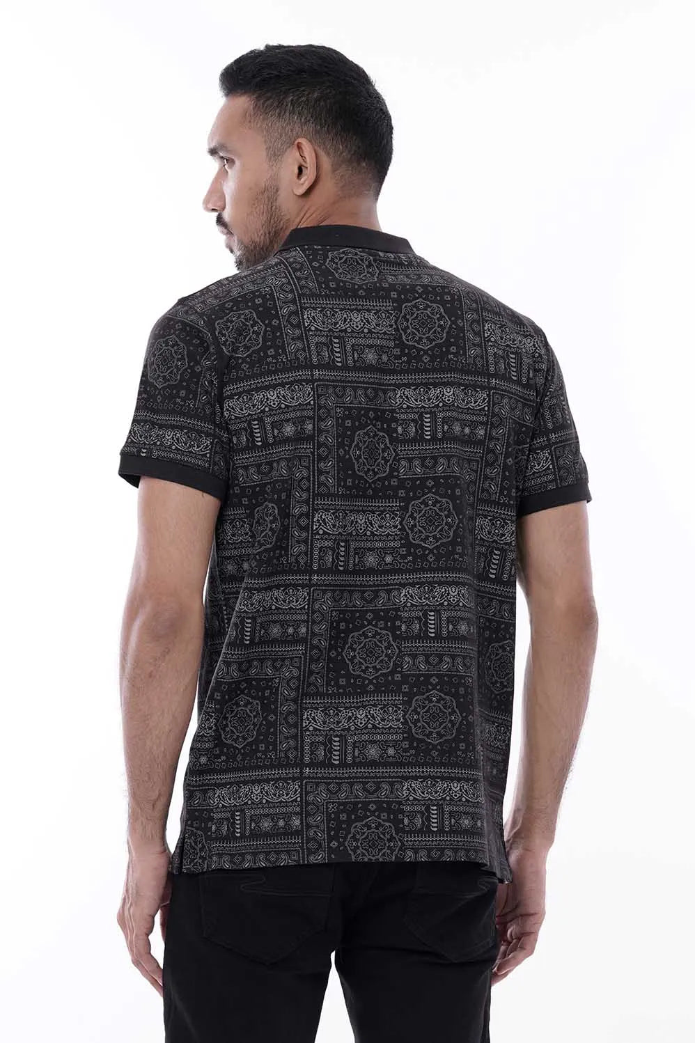 Men Polo Shirt (Black Grey)