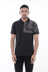 Men Polo Shirt (Black White)