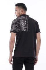 Men Polo Shirt (Black White)