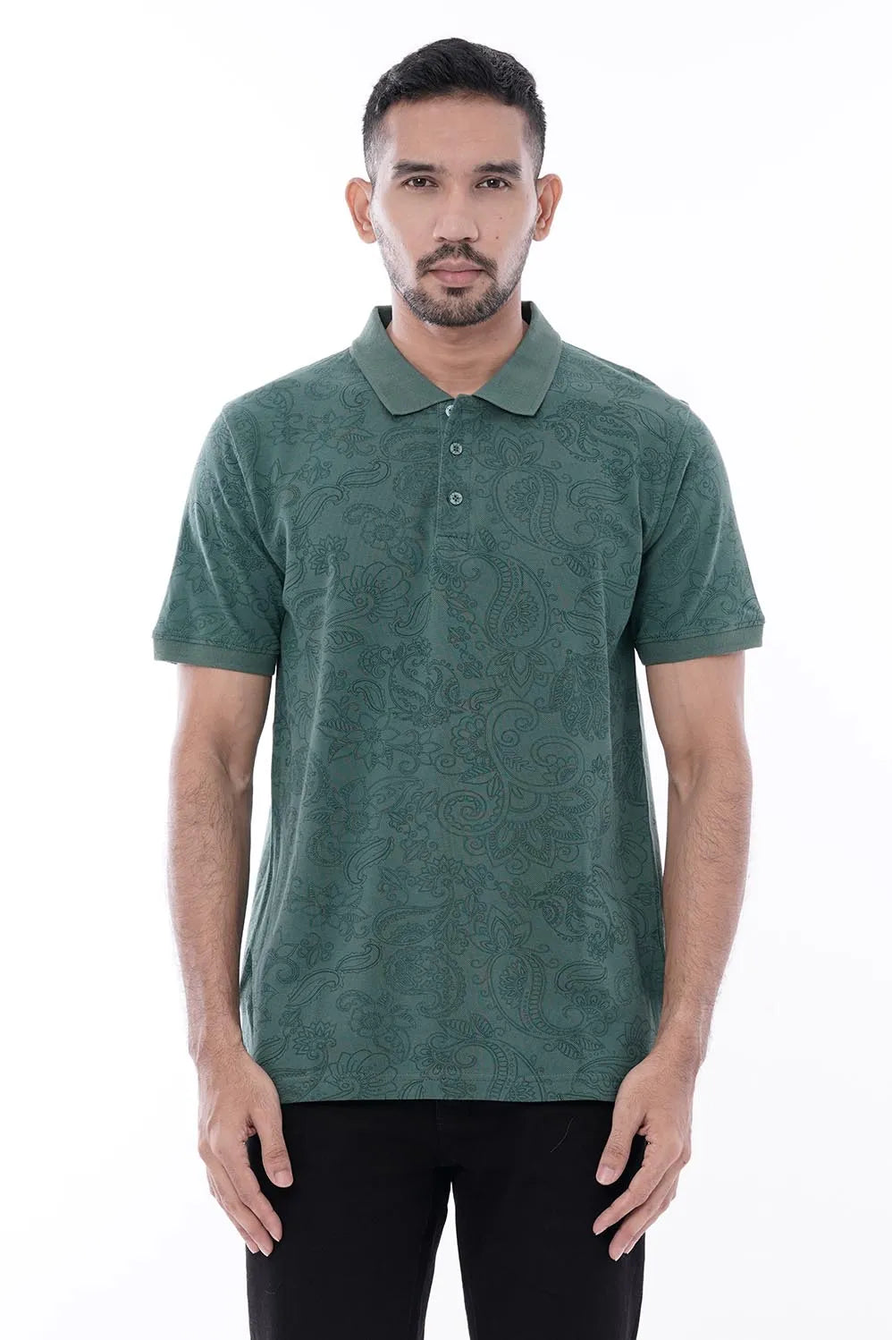 Men Polo Shirt (Green Print)