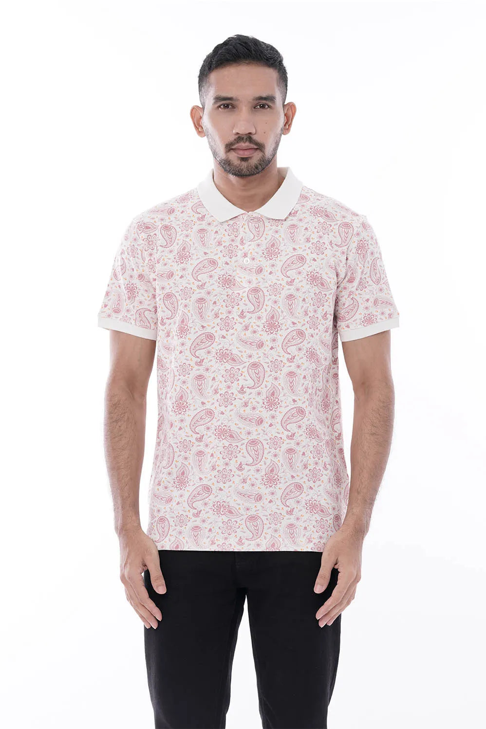 Men Polo Shirt (White Red)