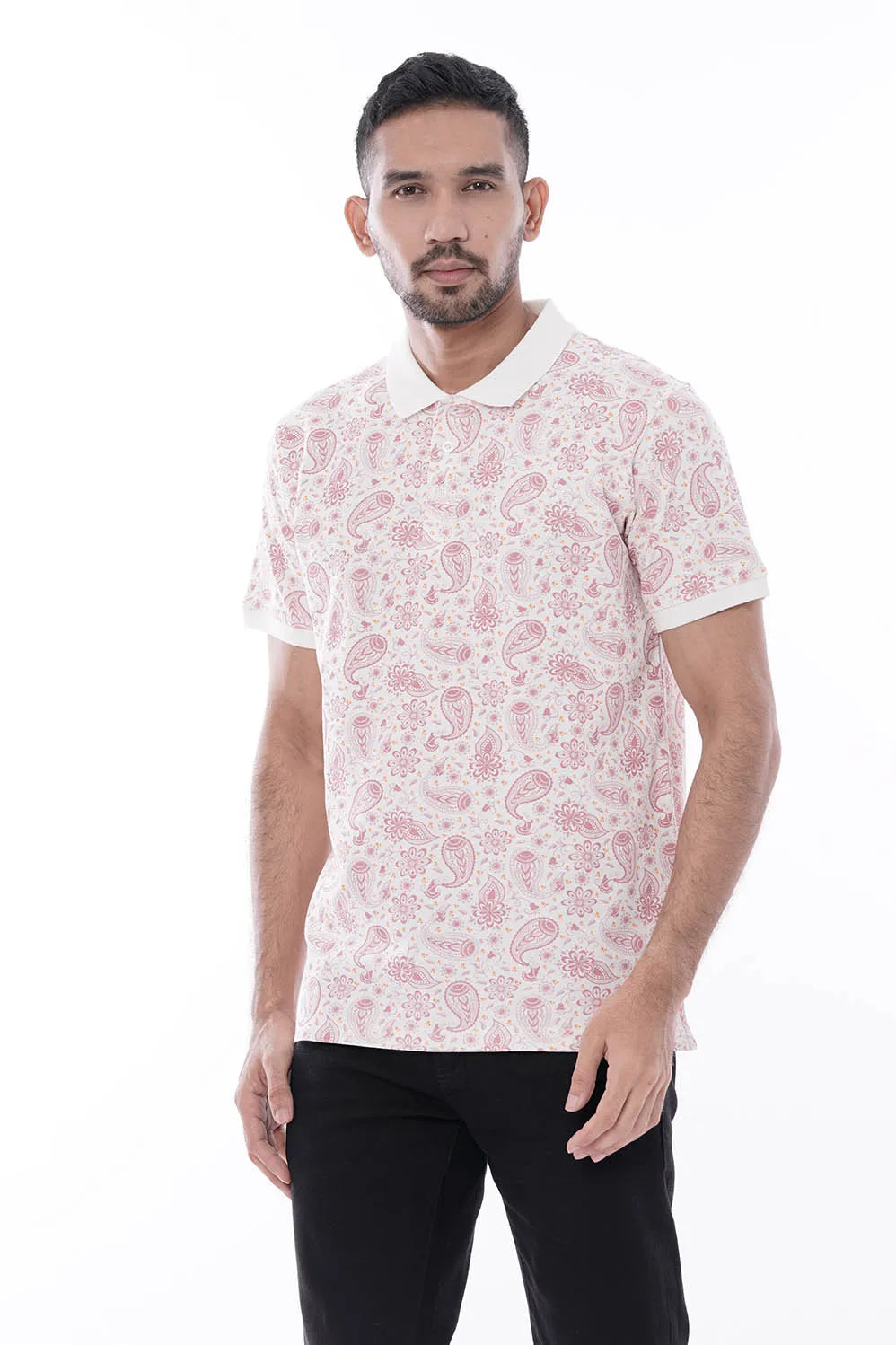 Men Polo Shirt (White Red)