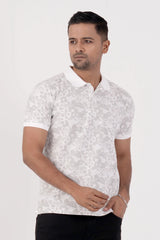 Men Polo Shirt (Grey Print)