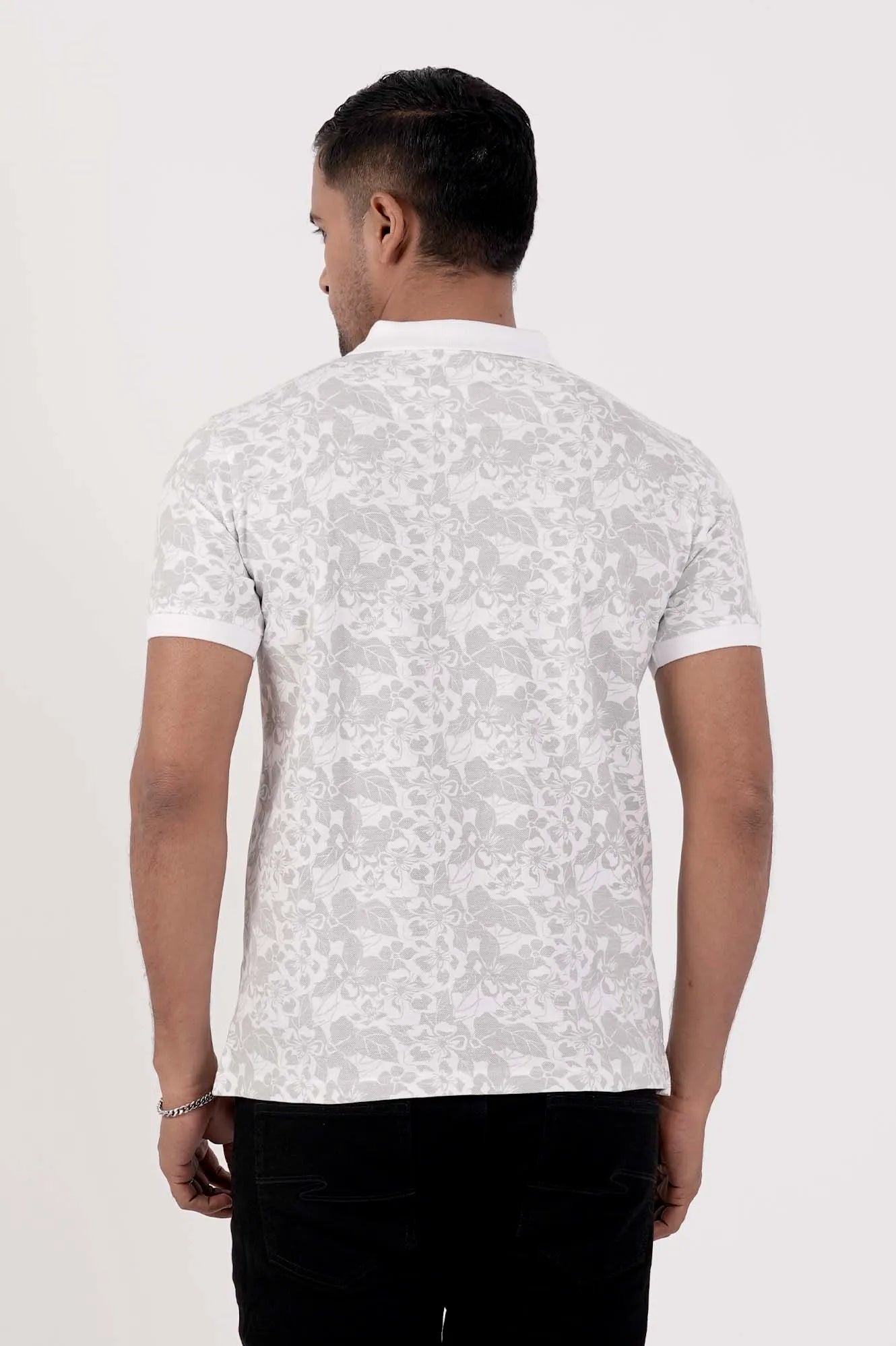 Men Polo Shirt (Grey Print)