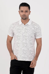 Men Polo Shirt (Grey Print)
