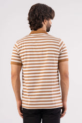 Men's Polo Shirt (Brown Stripe)